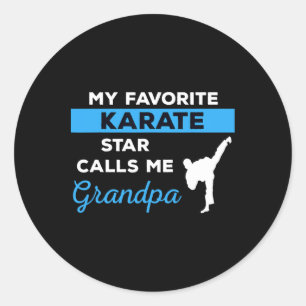 Funny Karate Grandpa Martial Arts Fighting Gift Classic Round Sticker