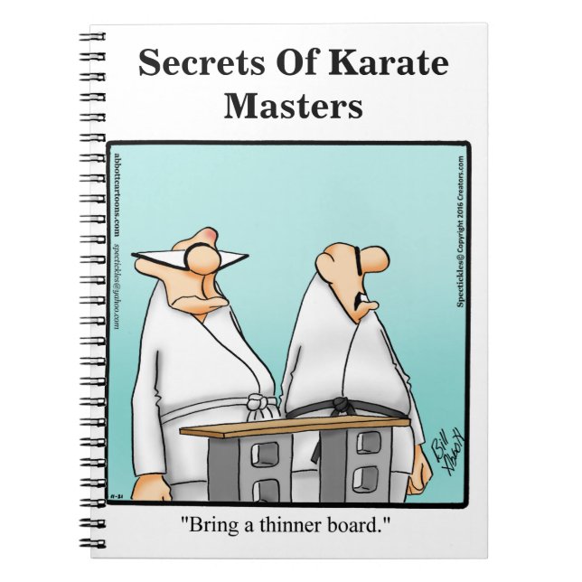 Funny Karate Humour  Notebook (Front)