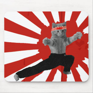 Funny Karate Kitten gifts Mouse Mat