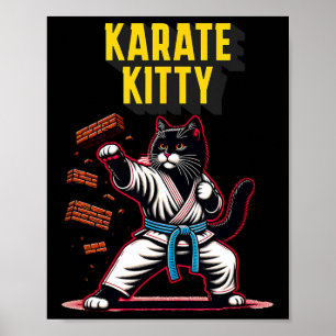 Funny Karate Kitty - Martial Arts Feline Champion Poster