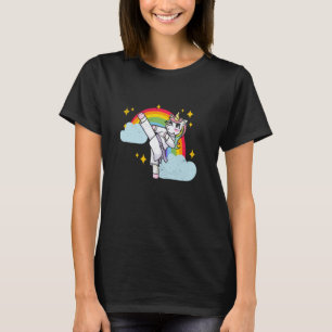 Funny Karate Martial Arts Rainbow Unicorn Taekwond T-Shirt