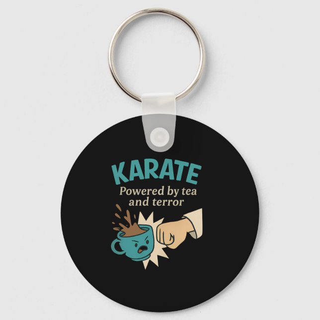 Funny Karate Martial Humour Powered  Key Ring (Front)