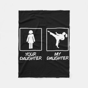 Funny Karate Mum Martial Arts Daughter Black Belt Fleece Blanket