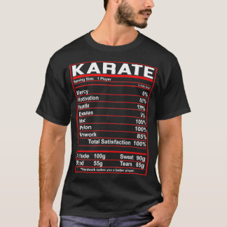 Funny Karate Nutrition Facts Fighter  T-Shirt