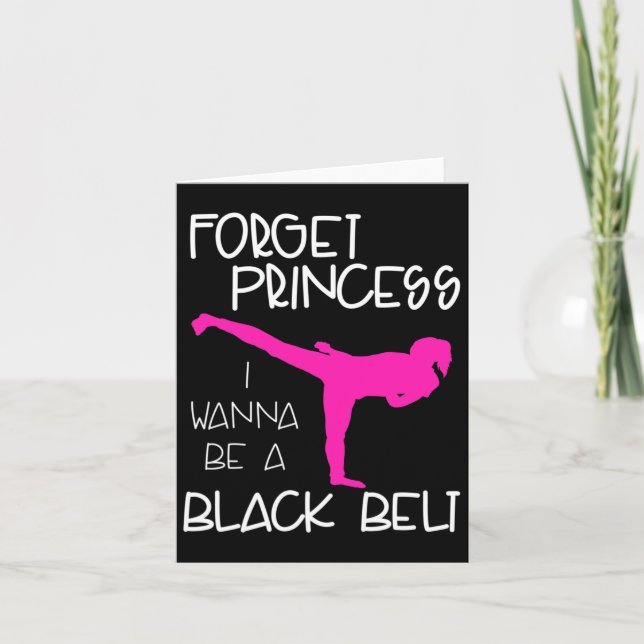 Funny Karate Shirt Girl Black Belt Martial Arts Gi Card (Front)