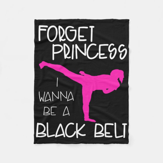 Funny Karate Shirt Girl Black Belt Martial Arts Gi Fleece Blanket (Front)