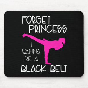 Funny Karate Shirt Girl Black Belt Martial Arts Gi Mouse Mat