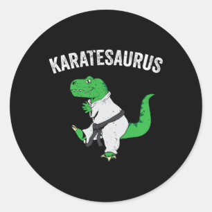 Funny Karate T Rex Dinosaur Cute Dino Martial Arts Classic Round Sticker
