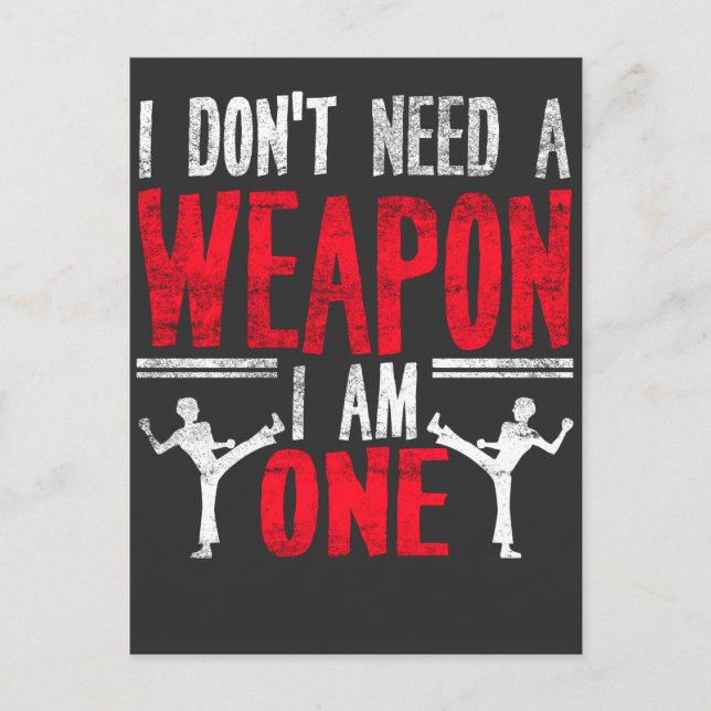Funny Karate Taekwondo Joke Martial Arts Humour Postcard (Front)