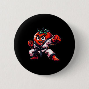 Funny Karate Tomato Design For Martial Arts Lovers 6 Cm Round Badge