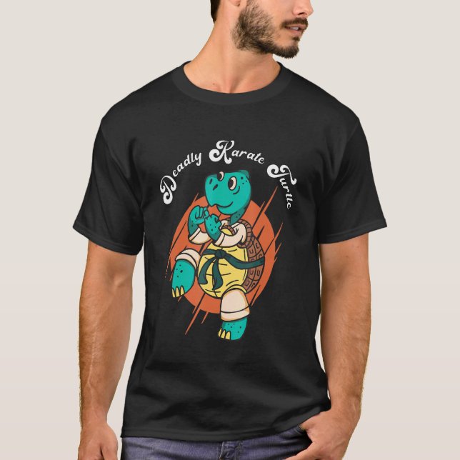 Funny Karate Turtle Deadly Tortoise Combat Sports  T-Shirt (Front)