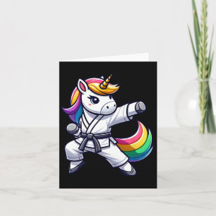 Funny Karate Unicorn Athlete Black Belt Boys Girls Card
