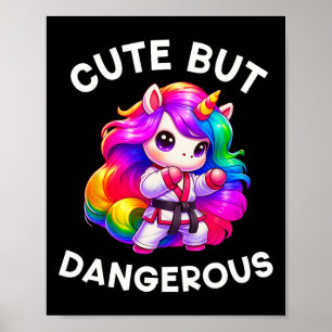 Funny Karate Unicorn Cute But Dangerous Karate Gi  Poster