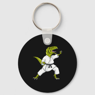 Funny Karatesaurus T-rex Dinosaur Karate Samurai D Key Ring