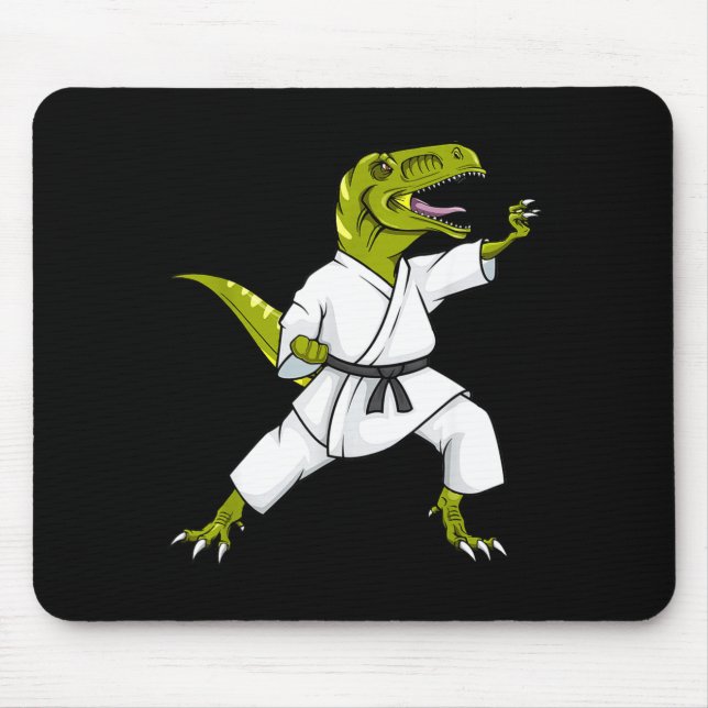 Funny Karatesaurus T-rex Dinosaur Karate Samurai D Mouse Mat (Front)