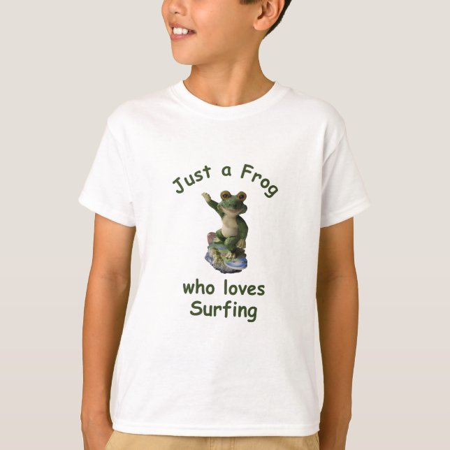 Funny kawai surfing frog T-Shirt (Front)