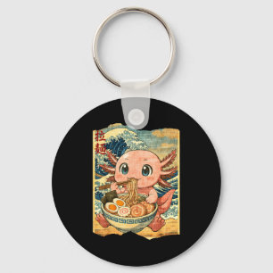Funny Kawaii Axolotl Ramen Noodle Bowl Japanese Wa Key Ring