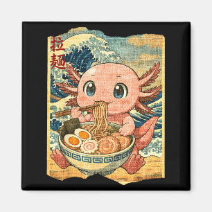 Funny Kawaii Axolotl Ramen Noodle Bowl Japanese Wa Magnet