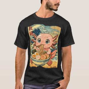 Funny Kawaii Axolotl Ramen Noodle Bowl Japanese Wa T-Shirt