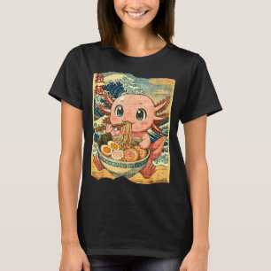 Funny Kawaii Axolotl Ramen Noodle Bowl Japanese Wa T-Shirt