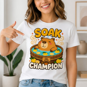Funny Kawaii Capybara Soak Champion Onsen T-Shirt