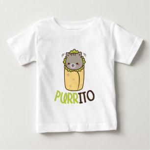 Funny Kawaii cat Burrito word art baby unisex T-Shirt