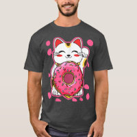 Funny Kawaii Cat Donut Japanese Anime Women Girls