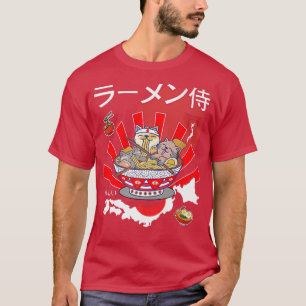 Funny Kawaii Cats Ramen Noodles Ramen Samurai Cute T-Shirt