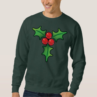 Funny Kawaii Christmas Holly Berry Mens Jumper Sweatshirt