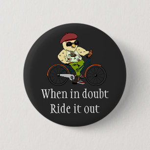 Funny Kawaii Cyclist Bird on Bicycle Inspirational 6 Cm Round Badge