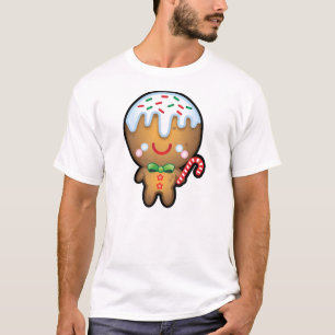 Funny Kawaii Gingerbread Man Christmas Mens Tee