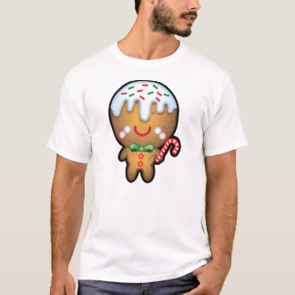 Funny Kawaii Gingerbread Man Christmas Mens Tee