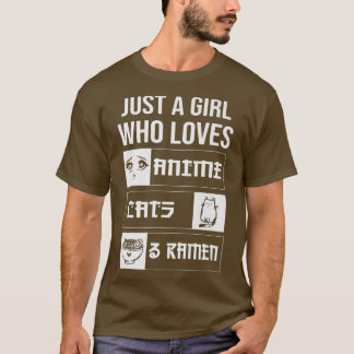 Funny kawaii Just A Girl Who Loves Anime Cats and  T-Shirt