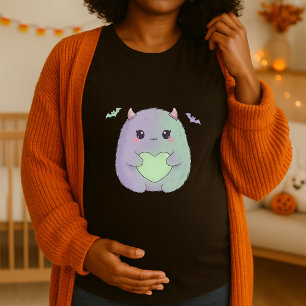 Funny Kawaii Monster Pregnancy Cute Halloween  T-Shirt