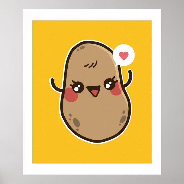Funny Kawaii Potato Cute Girls Teen Graphics Gifts Poster (Front)