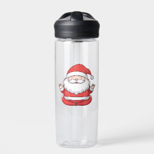 Funny Kawaii Santa Yoga Meditation Water Bottle
