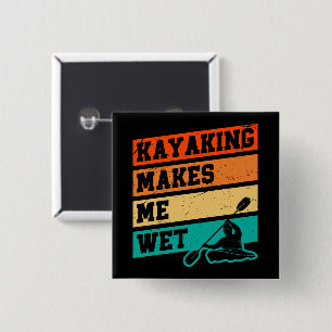 Funny Kayak Lover Kayaking Retro River Kayaker  15 Cm Square Badge