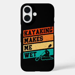 Funny Kayak Lover Kayaking Retro River Kayaker iPhone 16 Case