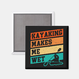 Funny Kayak Lover Kayaking Retro River Kayaker  Magnet