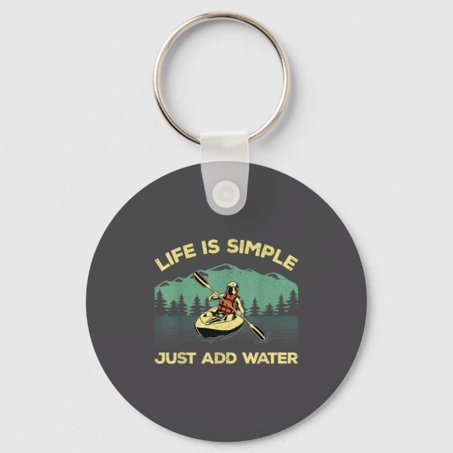 Funny Kayaking Design For Men Women Paddling Canoe Key Ring (Front)