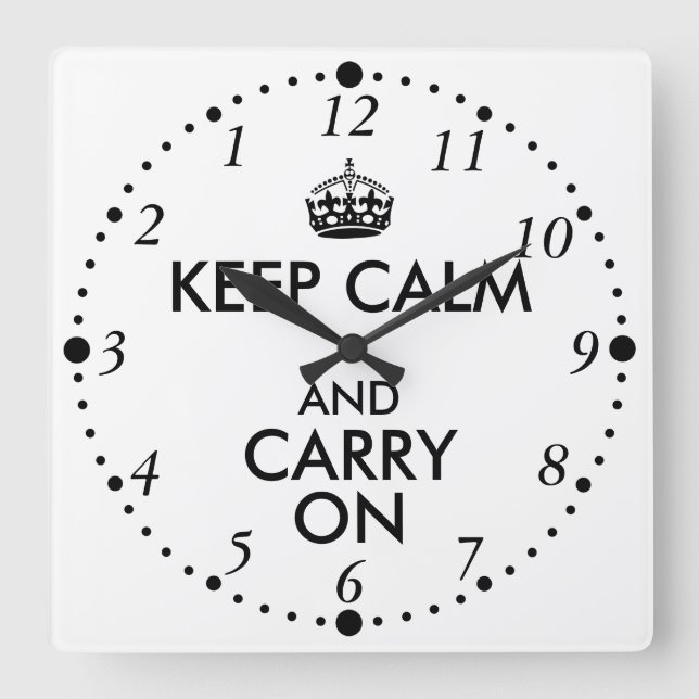 Funny Keep Calm and Carry On Backwards Late Clock (Front)