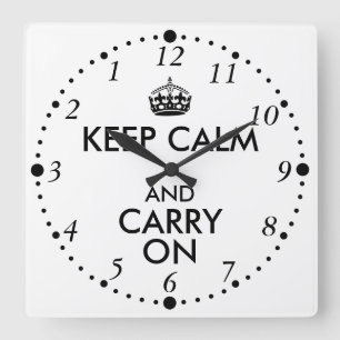 Funny Keep Calm and Carry On Backwards Late Clock