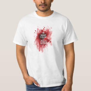 Funny "Keep Calm and Watch Horror Movies" Tee