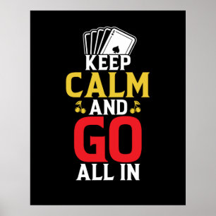 Funny keep calm poker word art poster