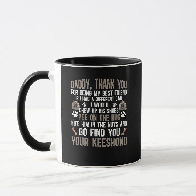 Funny Keeshond Dog For Keeshond Dad Mug (Left)