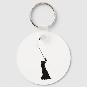 Funny Kendo Fishing Samurai Key Ring