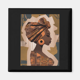 Funny Kente Cloth Head Wrap African American Women Magnet