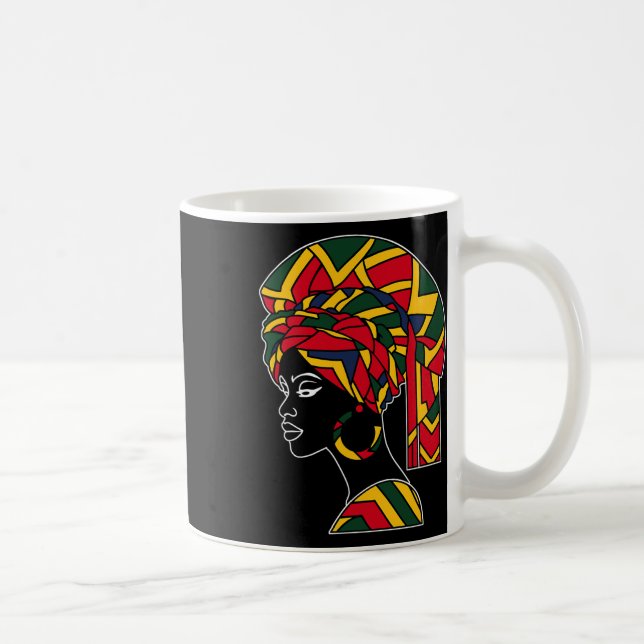 Funny Kente Cloth Head Wrap Gift For African Ameri Coffee Mug (Right)