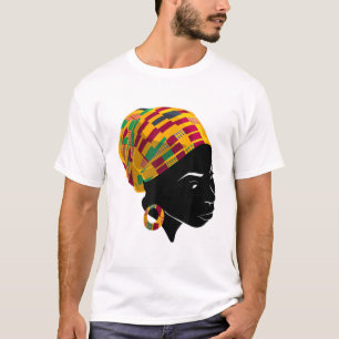 Funny Kente Cloth Head Wrap Gift For African Ameri T-Shirt