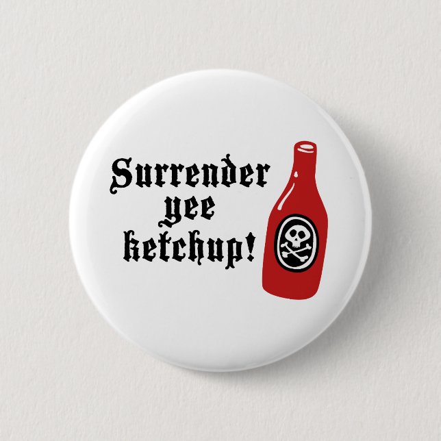 Funny Ketchup Pirate 6 Cm Round Badge (Front)